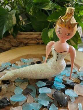 VERY RARE Collectible Italian Blown Glass Crowned Mermaid Ornament
